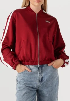 ALIX THE LABEL vest ladies knitted trainings sweat jacket bordeaux Online