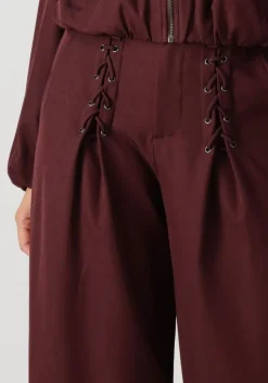 CO'COUTURE pantalon luna eyelet wide long pant bordeaux New