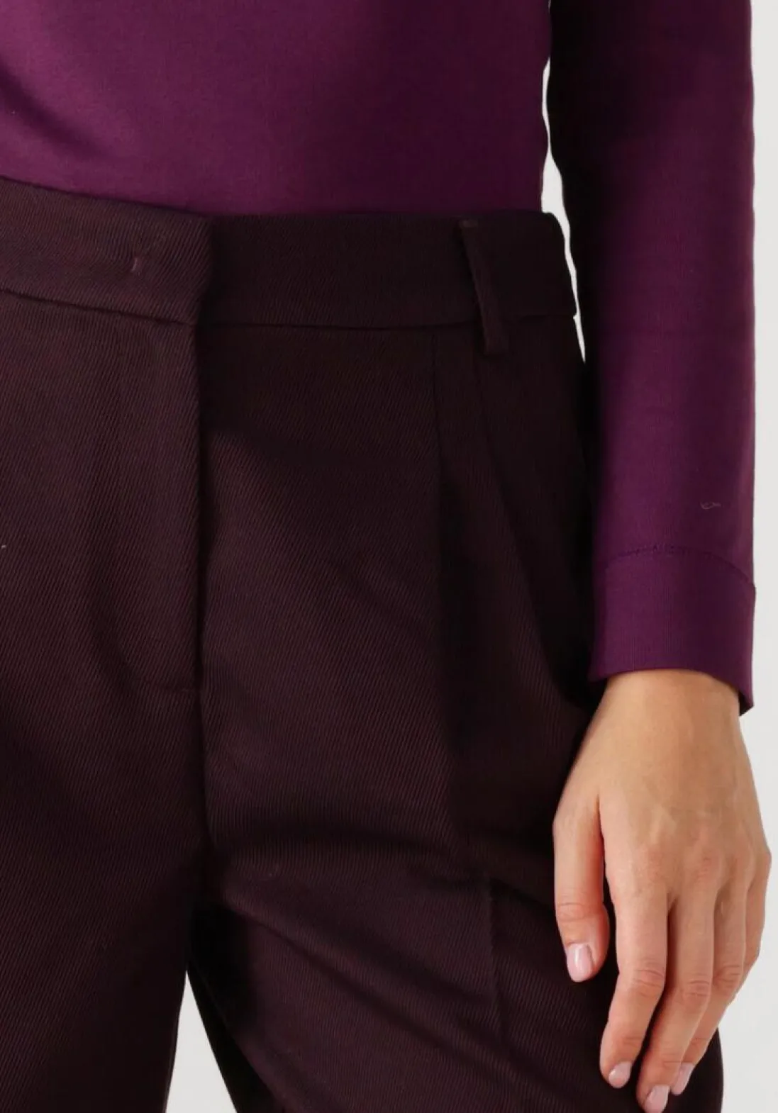 CO'COUTURE wijde broek almira pleat long pant bordeaux Outlet