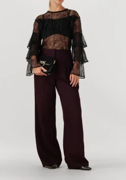 CO'COUTURE wijde broek almira pleat long pant bordeaux Outlet