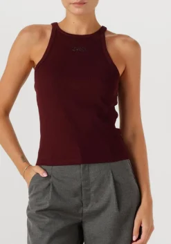 GESTUZ top gzdrew rhinstone logo tank bordeaux New