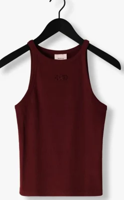 GESTUZ top gzdrew rhinstone logo tank bordeaux New