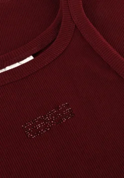 GESTUZ top gzdrew rhinstone logo tank bordeaux New