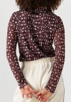 HAUTE L'AMITIÉ haute l'amitié top l'amitie mesh ls o-neck bordeaux