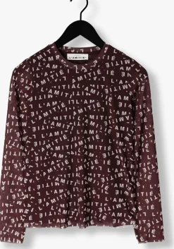 HAUTE L'AMITIÉ haute l'amitié top l'amitie mesh ls o-neck bordeaux