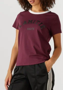 HAUTE L'AMITIÉ haute l'amitié t-shirt neckline logo tee bordeaux