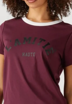 HAUTE L'AMITIÉ haute l'amitié t-shirt neckline logo tee bordeaux