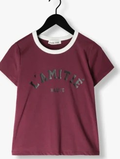HAUTE L'AMITIÉ haute l'amitié t-shirt neckline logo tee bordeaux