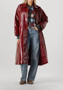 MON FRAC mantel coat long craquele bordeaux Best
