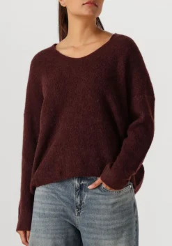 MOS MOSH trui mmthora v-neck knit bordeaux Outlet