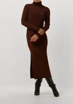 GESTUZ bronzen midi jurk silvigz ls long dress brons Outlet