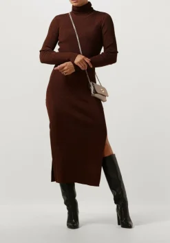 GESTUZ bronzen midi jurk silvigz ls long dress brons Outlet