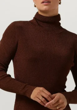 GESTUZ bronzen midi jurk silvigz ls long dress brons Outlet