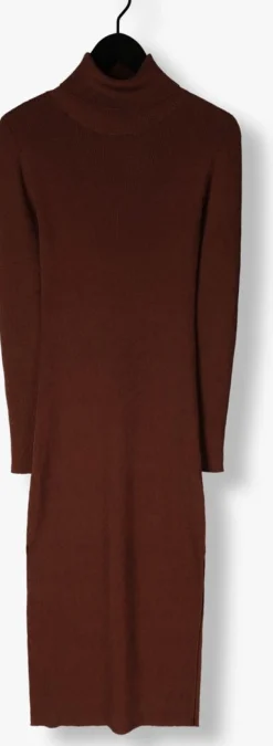 GESTUZ bronzen midi jurk silvigz ls long dress brons Outlet