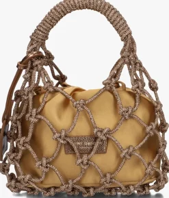 KURT GEIGER LONDON bronzen handtas sm macrame crystal bag brons New
