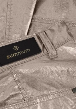 SUMMUM bronzen pantalon loose tapered pants foil coated twill brons Discount