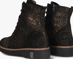 WALDLAUFER bronzen enkellaarsjes 683801 met print brons Hot