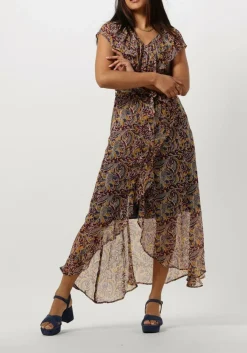 AAIKO e midi jurk esmee oriental vis 520 bruin New