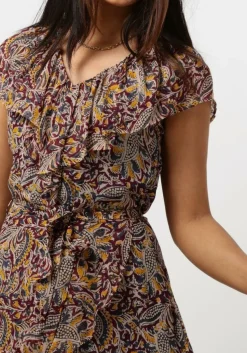 AAIKO e midi jurk esmee oriental vis 520 bruin New