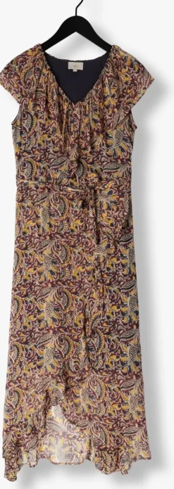 AAIKO e midi jurk esmee oriental vis 520 bruin New