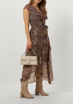 AAIKO e midi jurk esmee oriental vis 520 bruin New