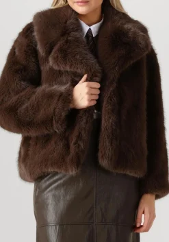 ALTER EGO e faux fur jas novi bruin Clearance