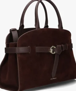 COCCINELLE e handtas sabine suede bi bruin