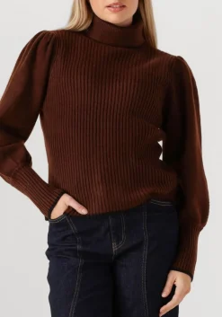 CO'COUTURE e trui row puff rib rollneck bruin Hot