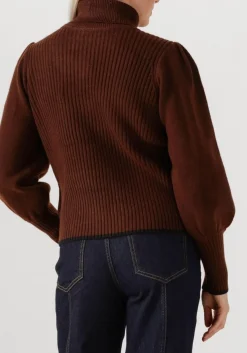 CO'COUTURE e trui row puff rib rollneck bruin Hot