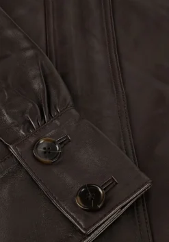 DANTE6 e leren jas kyrilo cropped leather jacket bruin Outlet