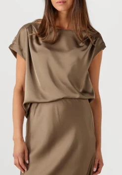 DANTE6 e top roam satin drapey top bruin Clearance