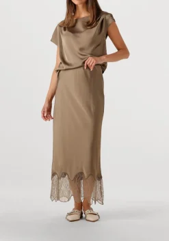 DANTE6 e top roam satin drapey top bruin Clearance