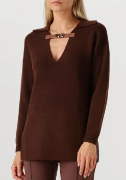 ELISABETTA FRANCHI e trui knitted sweater bruin Sale