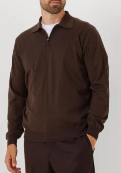 FILIPPO DE LAURENTIIS e trui polo zip ml r merino bruin Best