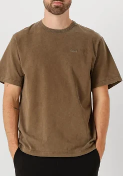 FORÉT bruine forét t-shirt oak faded wash t-shirt olijf Clearance