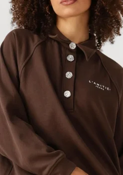 HAUTE L'AMITIÉ e haute l'amitié sweater polo logo sweat bruin Best