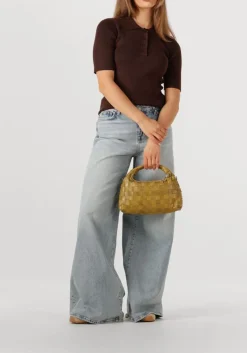 HAUTE L'AMITIÉ e haute l'amitié t-shirt piccolo ss polo rib knit bruin New