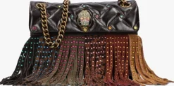 KURT GEIGER LONDON e schoudertas mini kensington fringe bruin Clearance