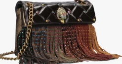 KURT GEIGER LONDON e schoudertas mini kensington fringe bruin Clearance