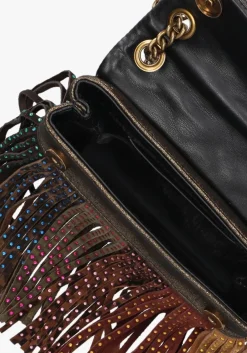 KURT GEIGER LONDON e schoudertas mini kensington fringe bruin Clearance