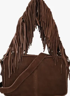 NÚNOO e núnoo schoudertas ellie fringe suède bruin Outlet