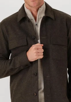 PROFUOMO e overshirt overshirt cutaway knitted bruin New