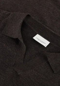 PROFUOMO e polo polo open collar ls merino bruin Online