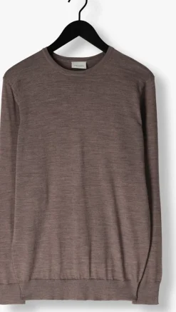PROFUOMO e trui pullover crewneck merino bruin Outlet