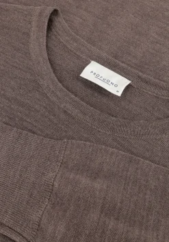 PROFUOMO e trui pullover crewneck merino bruin Outlet