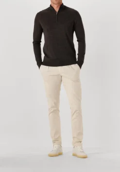 PROFUOMO e trui pullover half zip merino bruin Clearance
