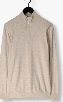 PROFUOMO e trui pullover half zip button bruin Hot