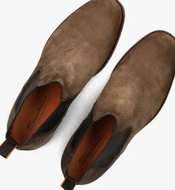 SANTONI e chelsea boots nub grain chelsea boot bruin Outlet