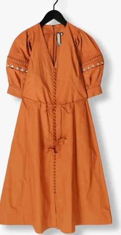 SCARLETT POPPIES e midi jurk fleuretta midi dress bruin