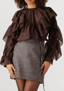 SECOND FEMALE e blouses fria frill blouse bruin Online